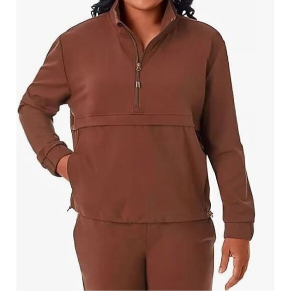 NWT Member's Mark Women's Zipper Front Kangaroo Pocket Long Sleeve Travel Pullov - Picture 9 of 11